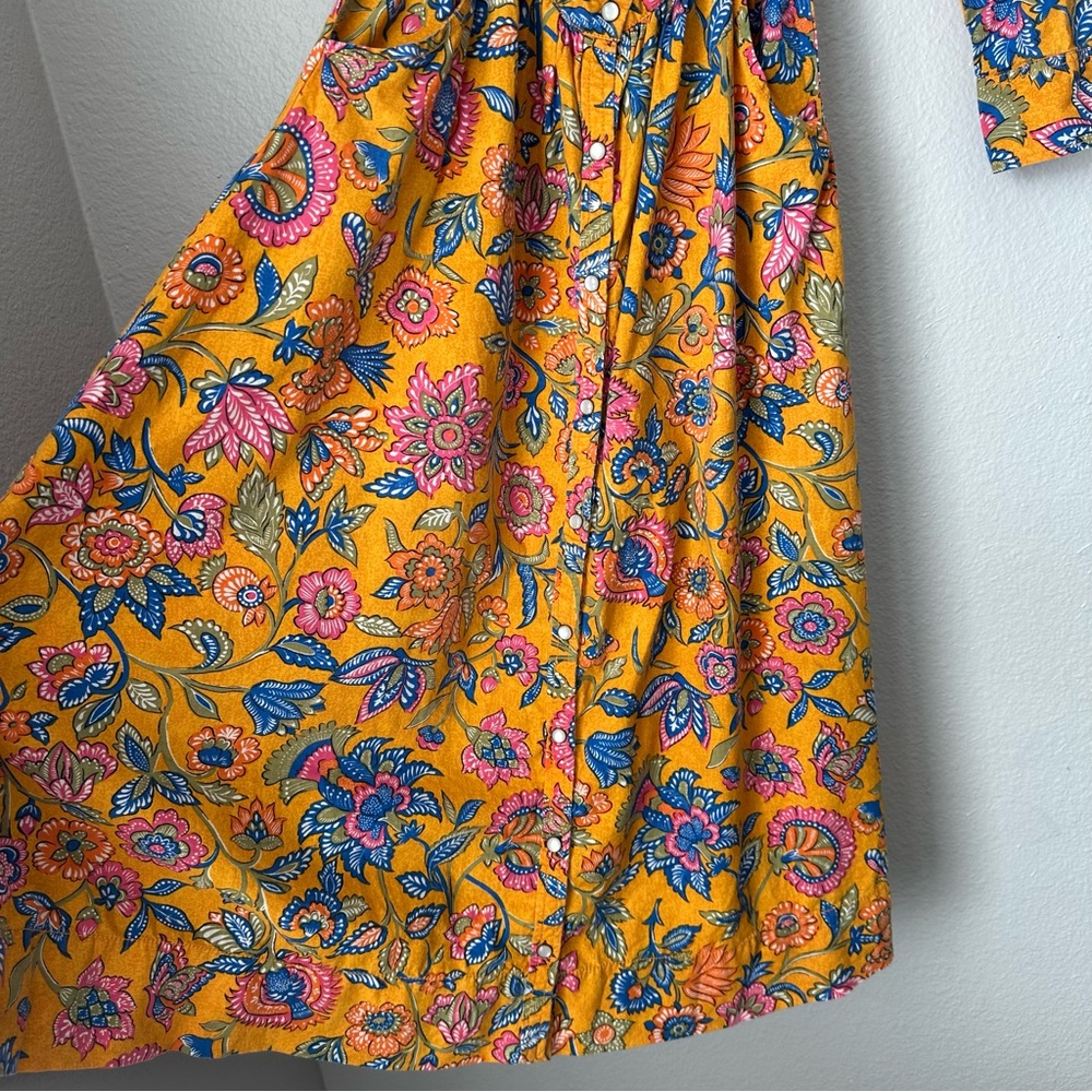 House of Harlow 1960 Cheyna Orange Floral Dress Front Tie open front midi XS - Picture 6 of 16
